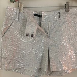 Silver Metallic scale print shorts